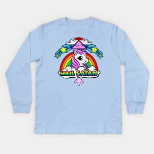 HAIL SATAN Kids Long Sleeve T-Shirt